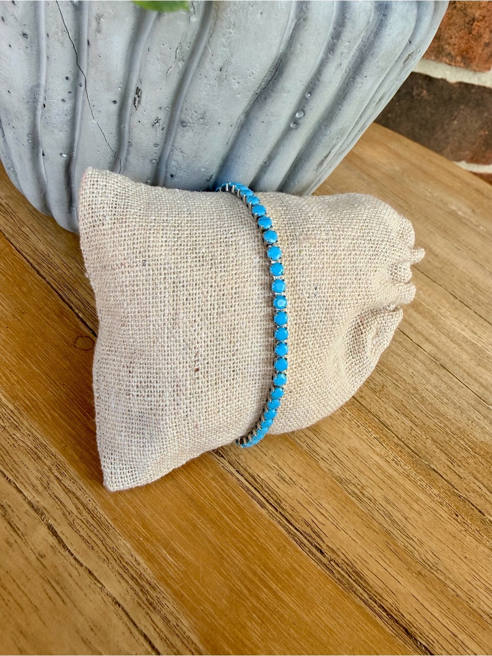 Turquoise Rhinestone Tennis Bracelet